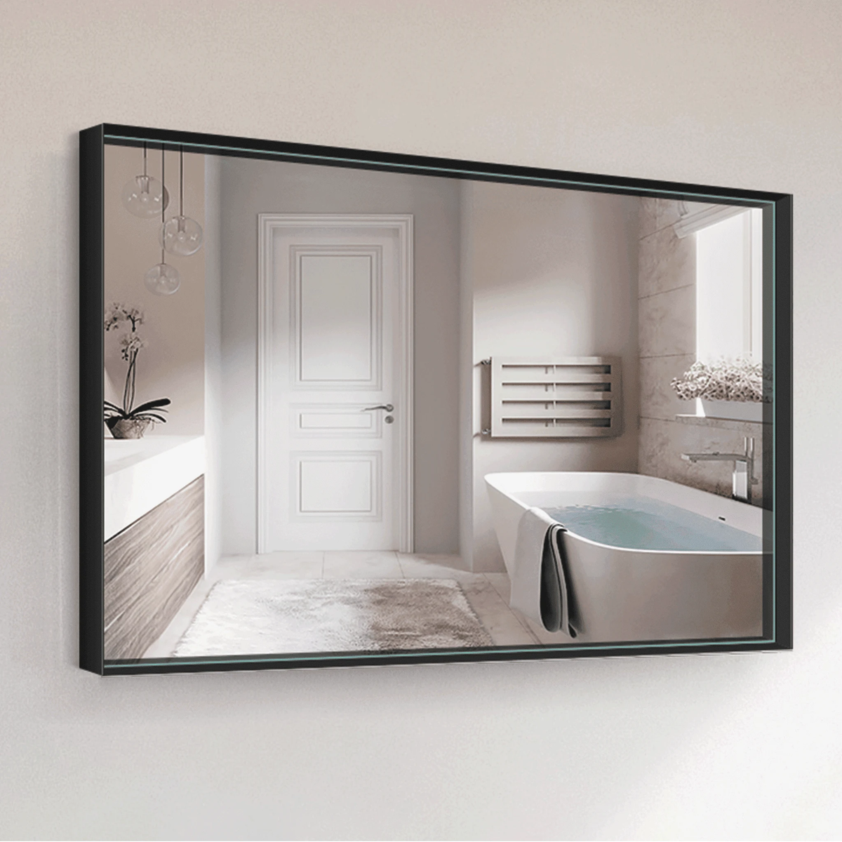 VARIO STEEL metal-framed mirror with home-living styling, Origin Collection. Claris Company.