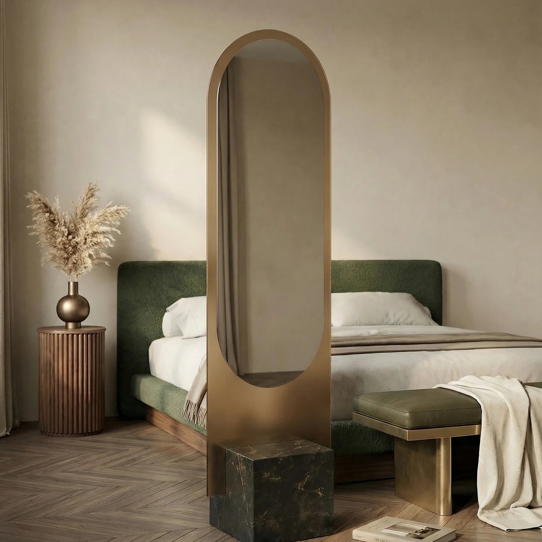 ALICE mirror in a home-living interior, Gemini Collection. Claris Company.