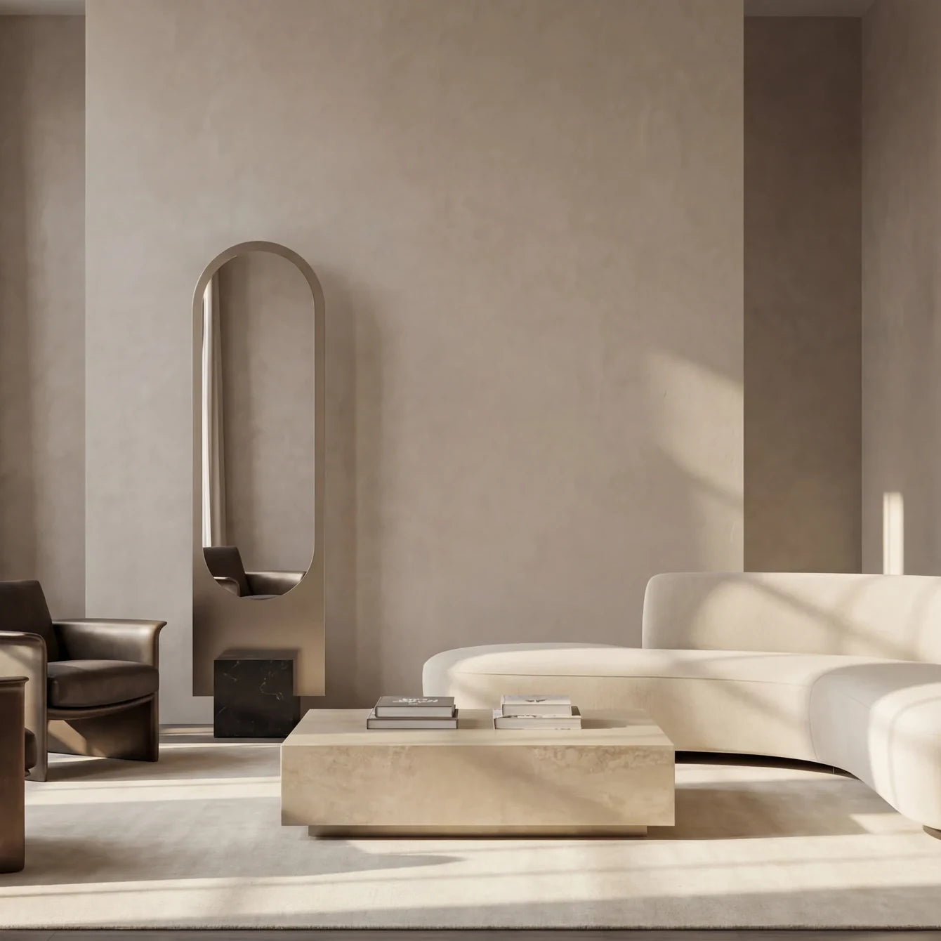 ALICE mirror in a home-living interior, Gemini Collection, view 5. Claris Company.