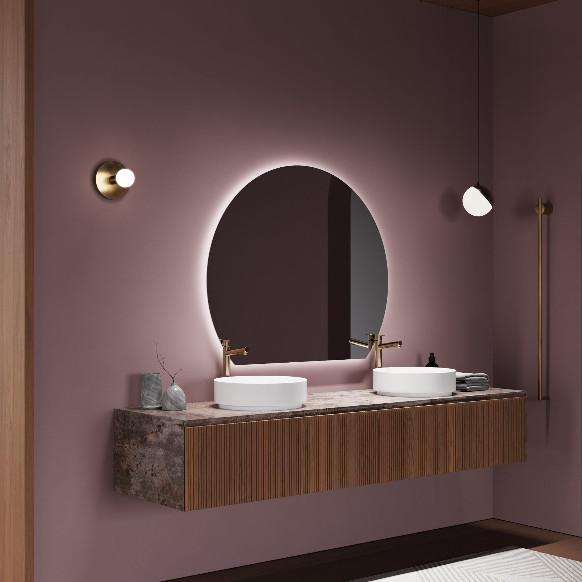 Wall-mounted COMO mirror enhancing contemporary interiors