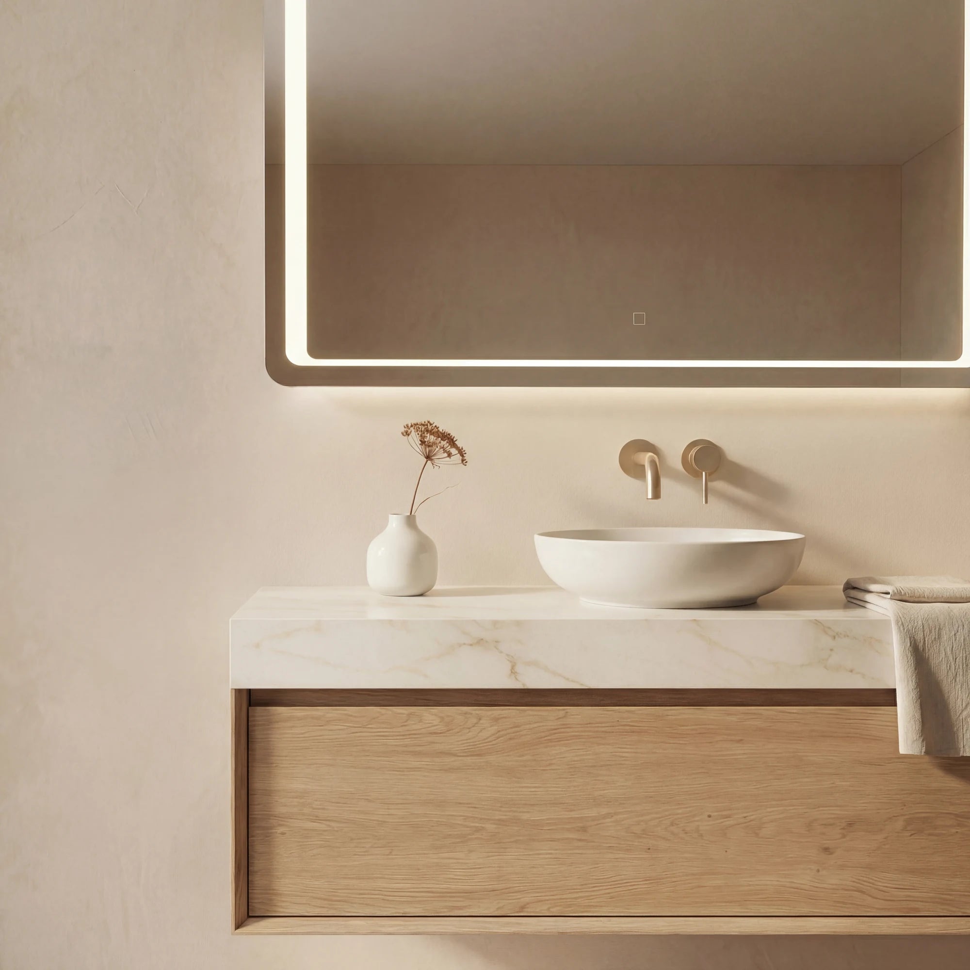 Claris DIMO 24 by 32 inch backlit LED bathroom mirror, Radiance Collection