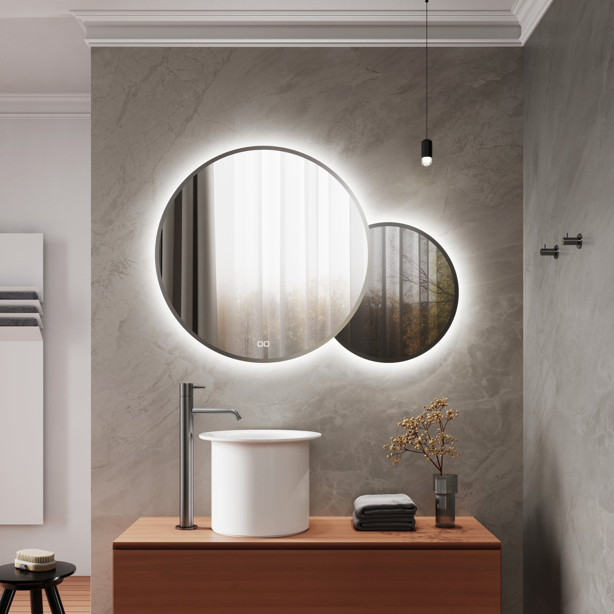 Wall-mounted DUO R mirror combining style and functionality