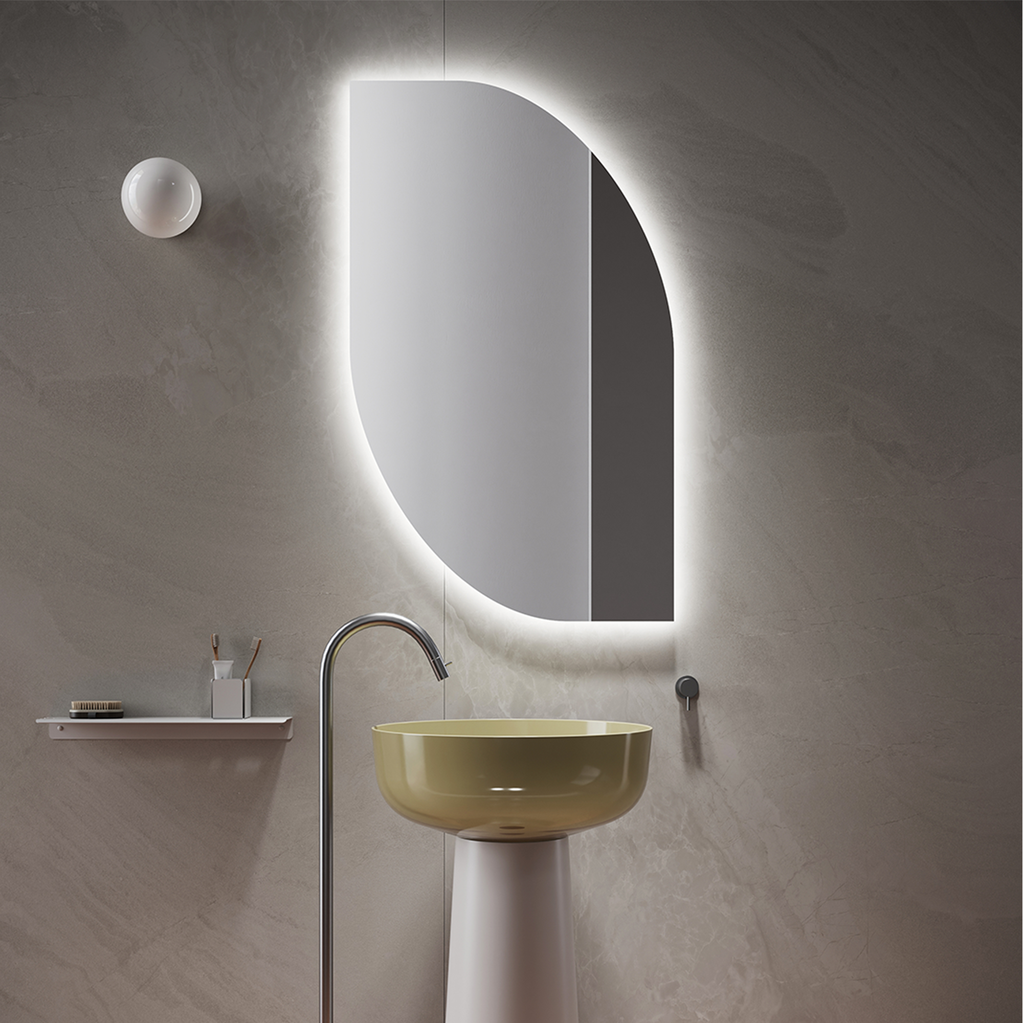 Wall-mounted BUTTERFLY mirror enhancing contemporary interiors