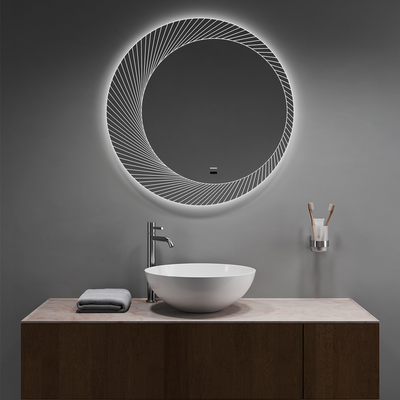 Close-up of ORSO mirror’s soft ambient glow and sleek finish
