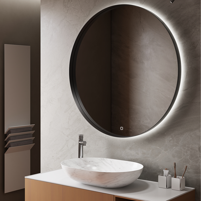 Black-framed VIANO mirror complementing modern decor