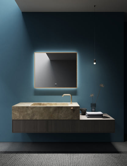 Wall-mounted ORO Light mirror with premium craftsmanship