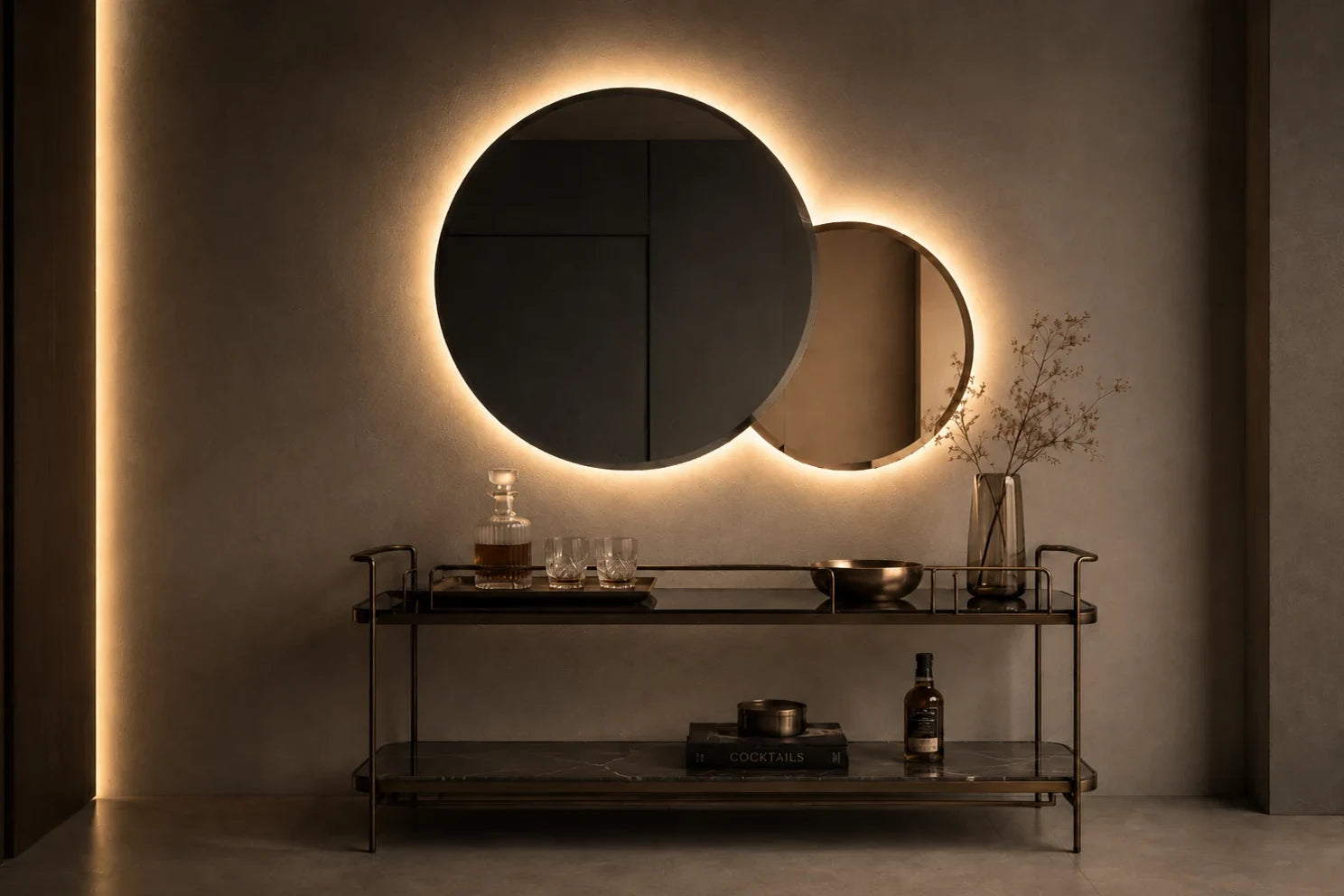 Claris DUO R mirror in a living space, wide product hero