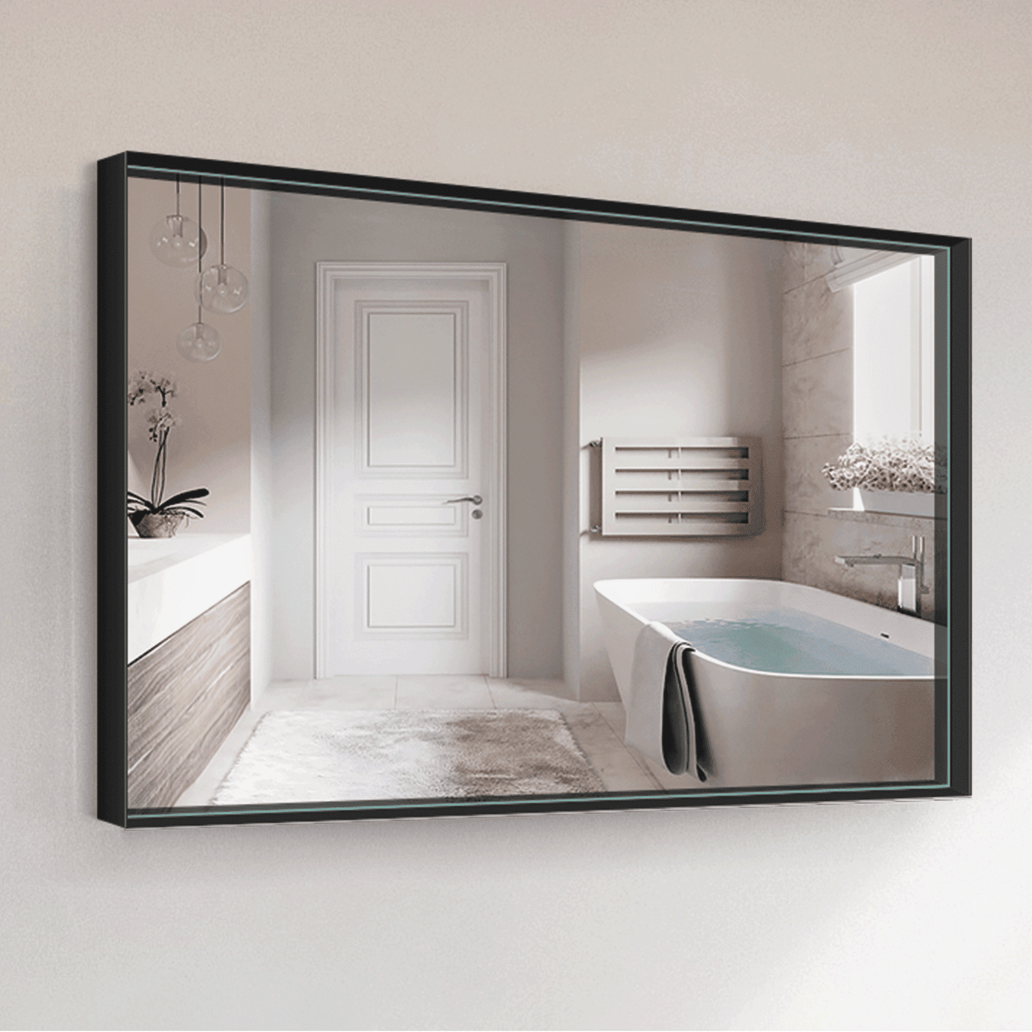 VARIO STEEL metal-framed mirror with home-living styling, Origin Collection. Claris Company.