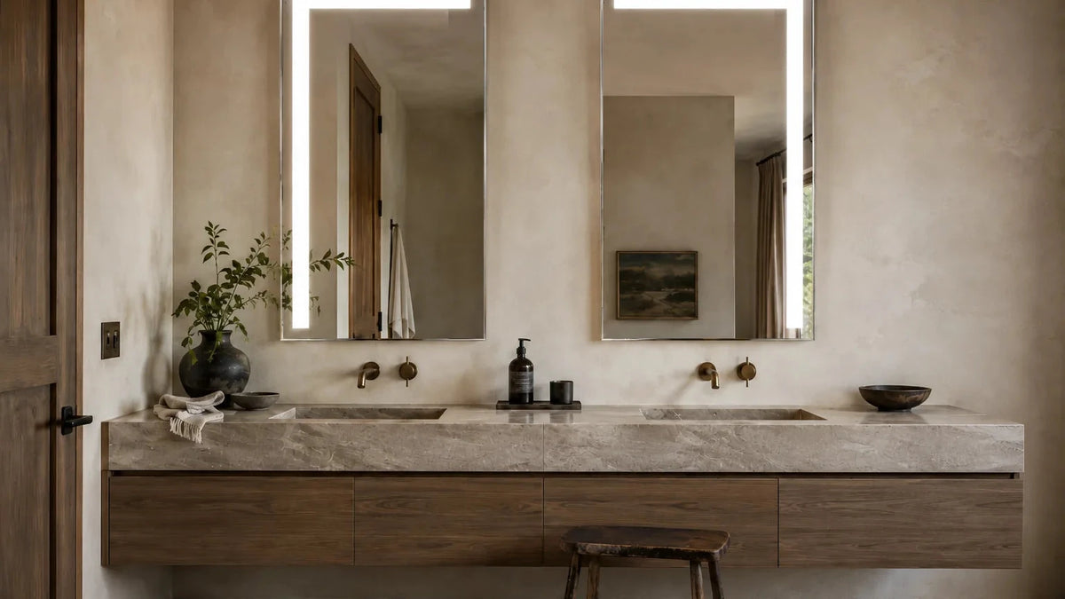Claris BENO mirror in a room, wide view
