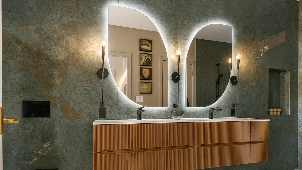Claris BUTTERFLY mirror in a room, wide view