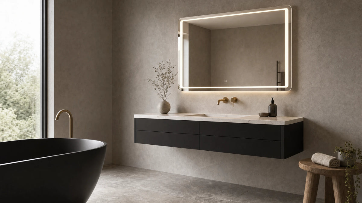 Claris DIMO mirror in a room, wide view