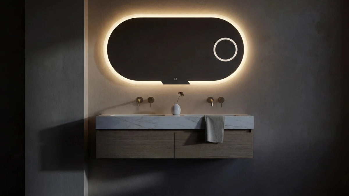 EVOLUTION mirror, Radiance Collection. Claris Company, wide view