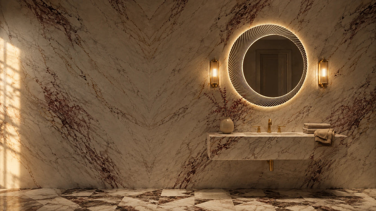 Claris ORSO mirror in a room, wide view