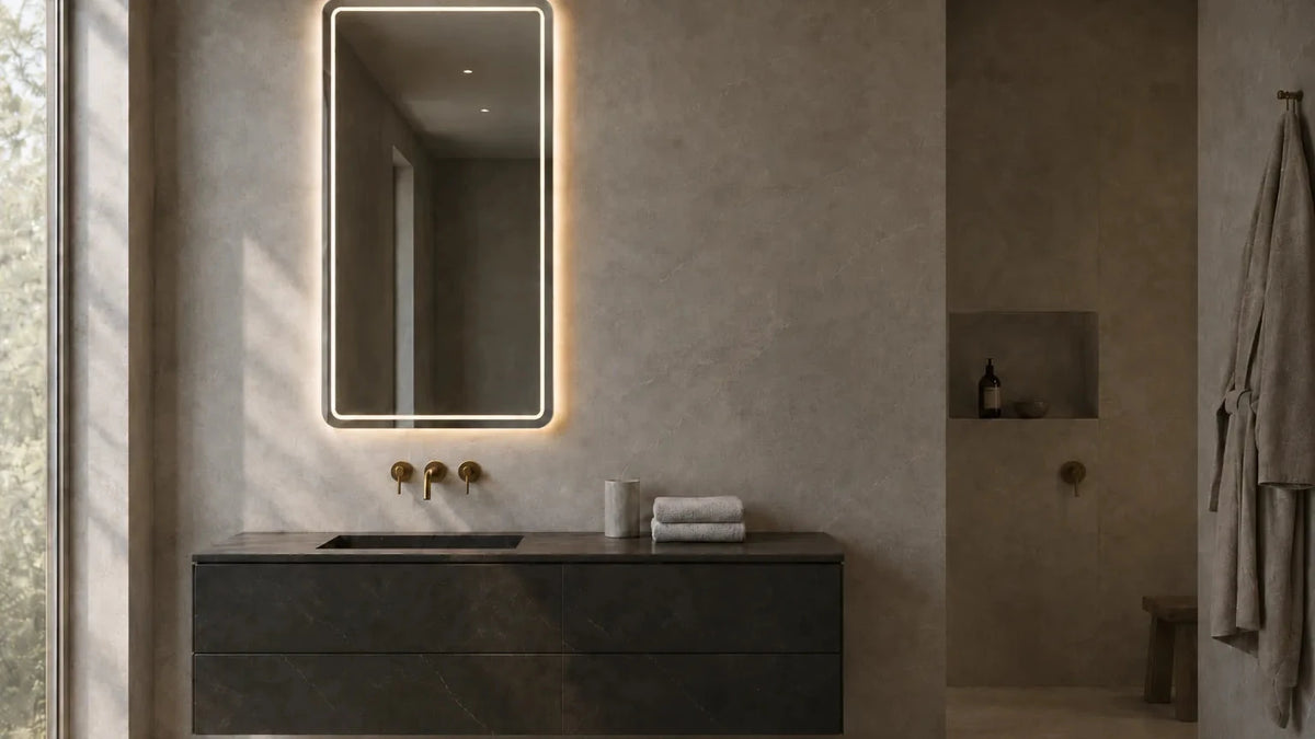 Claris VITA mirror in a room, wide view