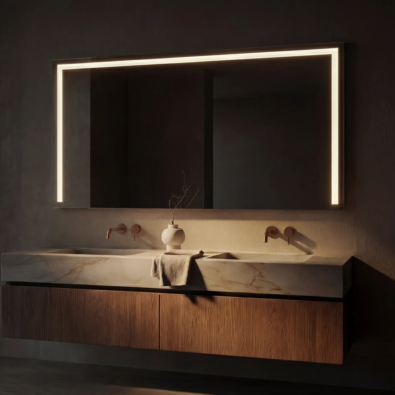 Claris ACARI 60 by 36 inch backlit LED bathroom mirror, Radiance Collection