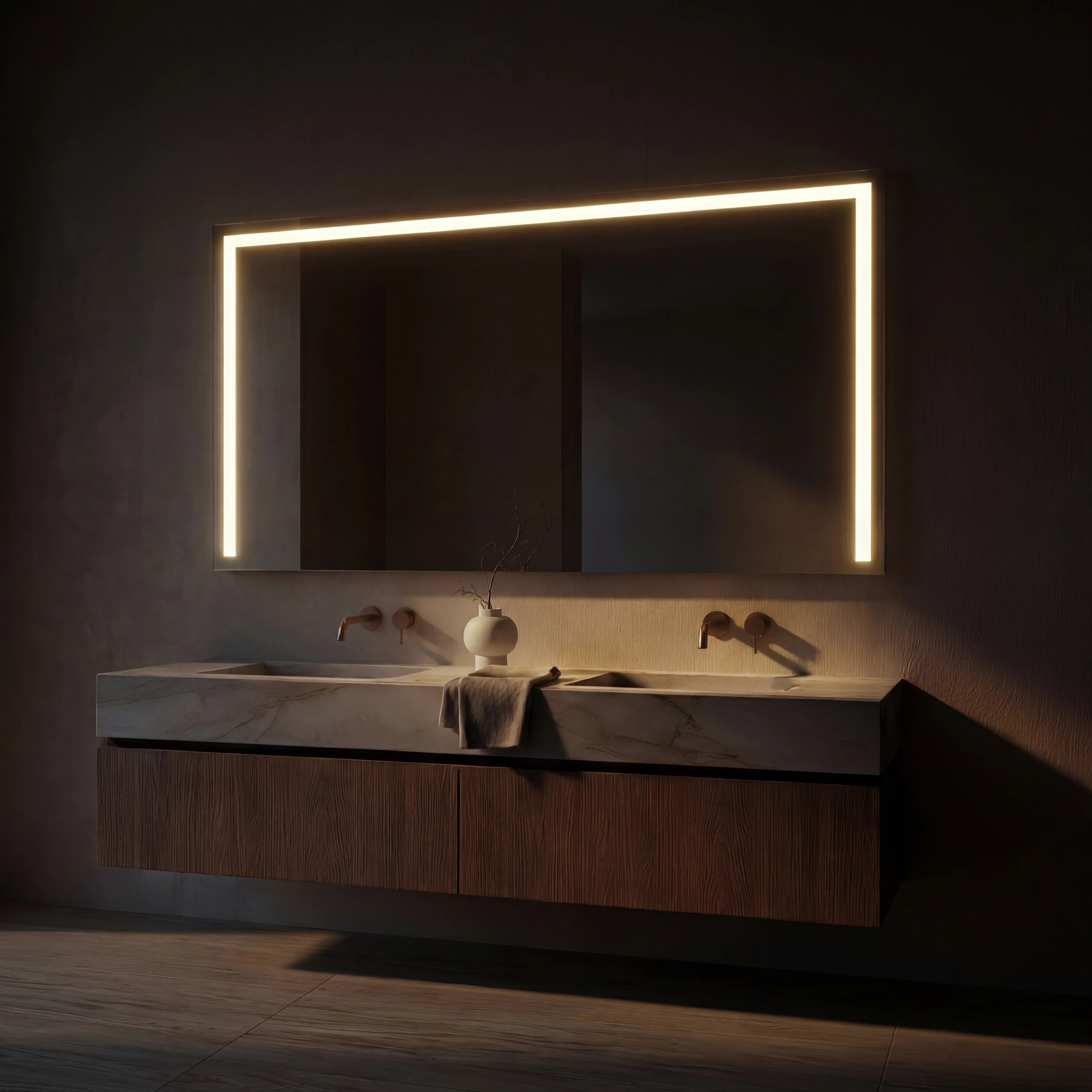 Claris ACARI 60 by 36 inch backlit LED bathroom mirror, Radiance Collection