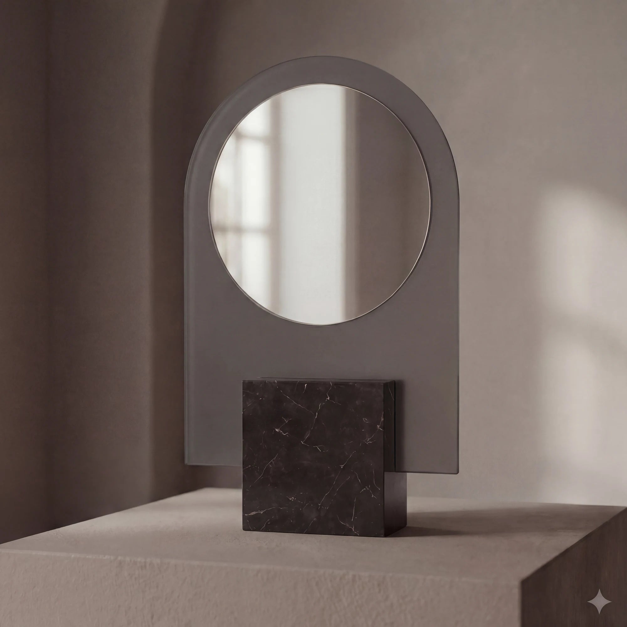 ALICE MINI mirror in a home-living interior, Gemini Collection. Claris Company.