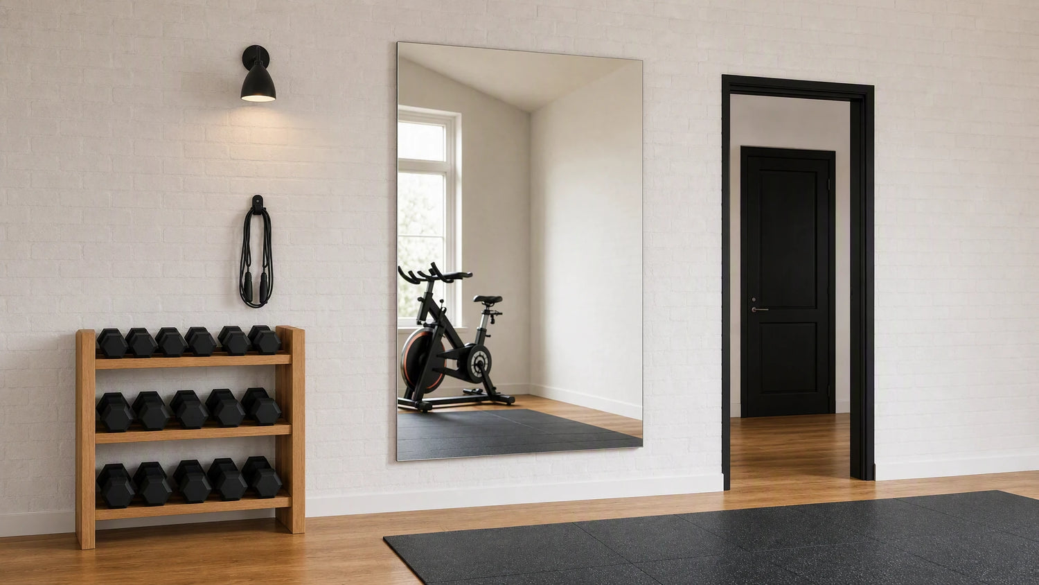 Claris CANZO STUDIO mirror in a wellness interior, wide view, Studio Line