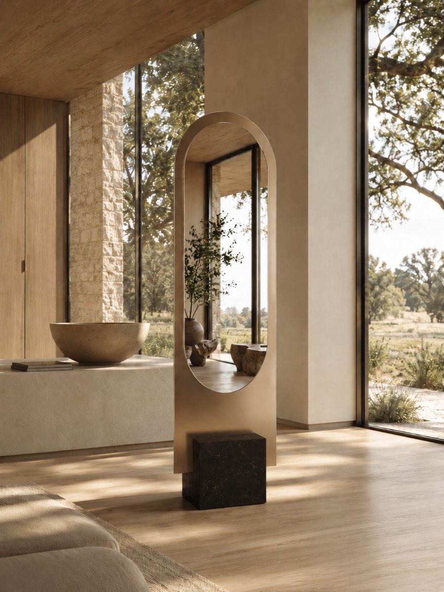 Alice floor mirror in a villa setting - Claris