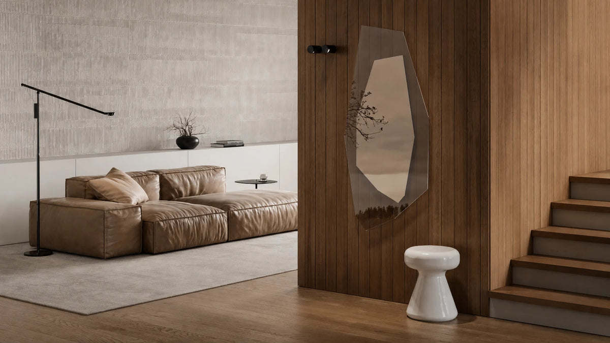 CORE vertical LED-frame rectangle mirror by Serhii Gotvyansky, commercial installation. Claris Company.