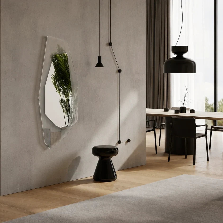 CORE mirror in a home-living interior, Art Collection. Claris Company.