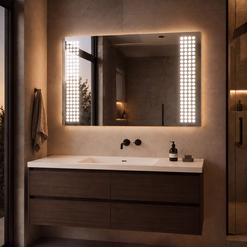 COSTA DECOR mirror in a bathroom, Art Collection. Claris Company.