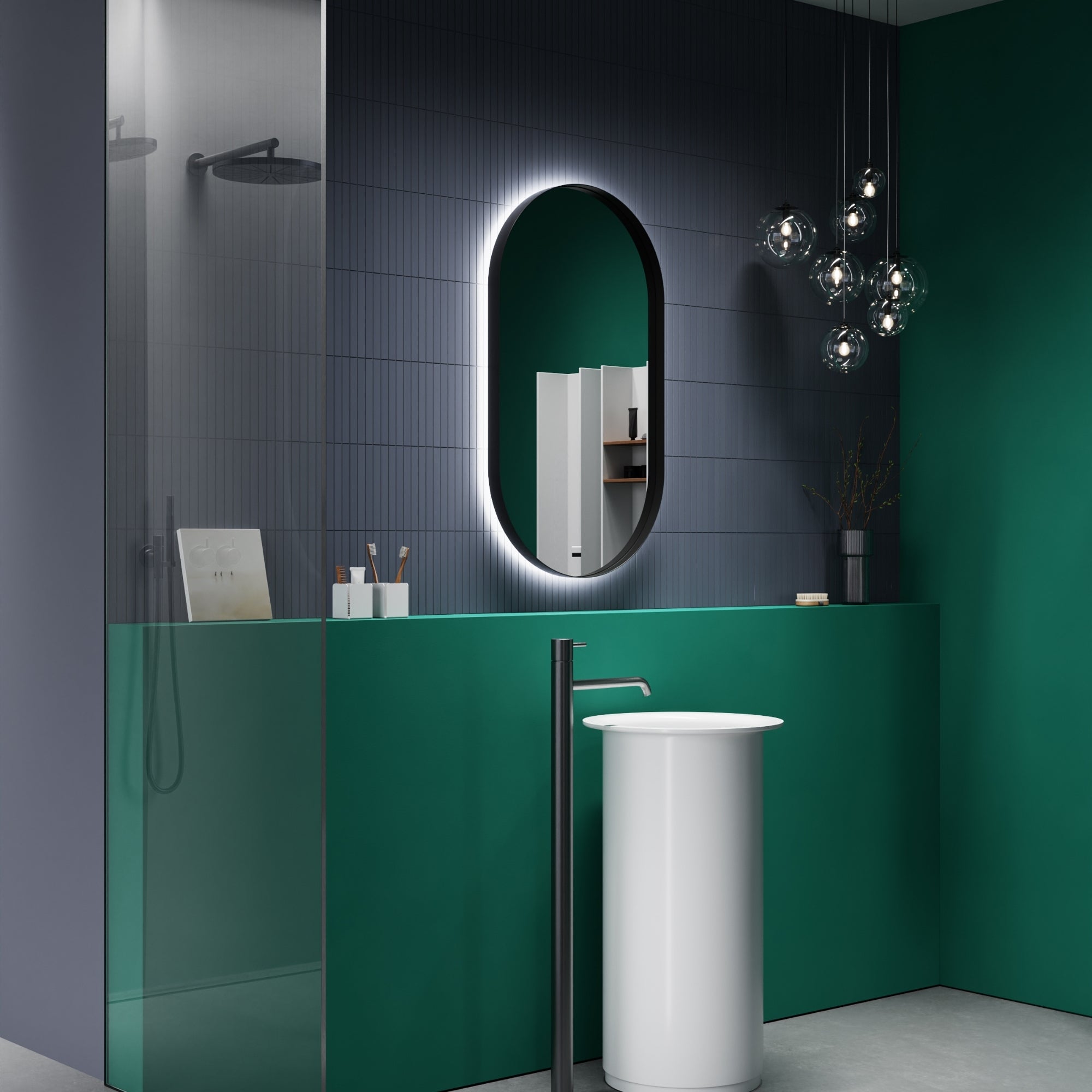Modern DIANO BLACK wall mirror with timeless sophistication