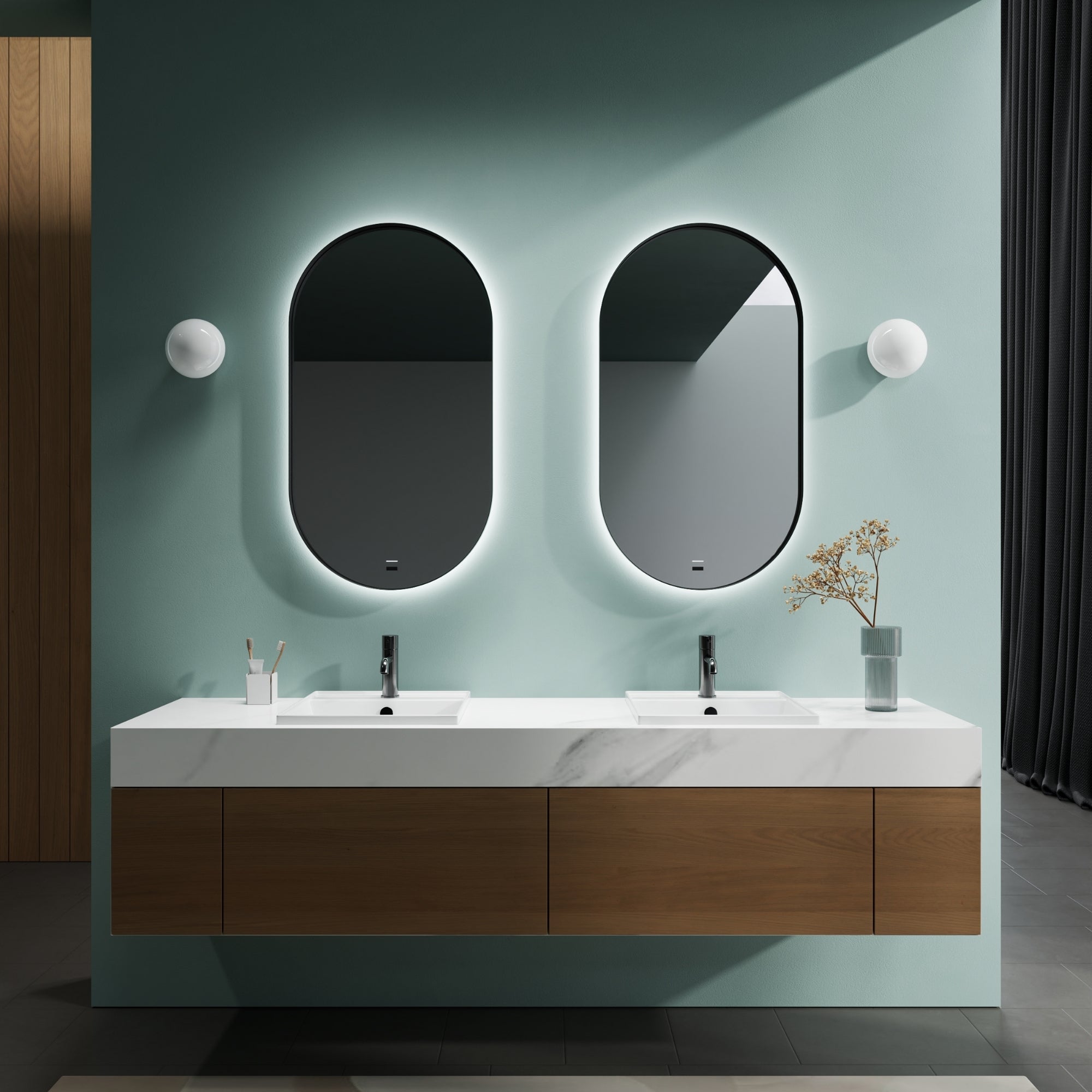Elegant DIANO BLACK mirror complementing contemporary interiors