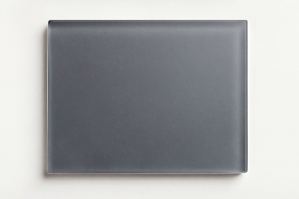 Rectangular gray tray on a white background