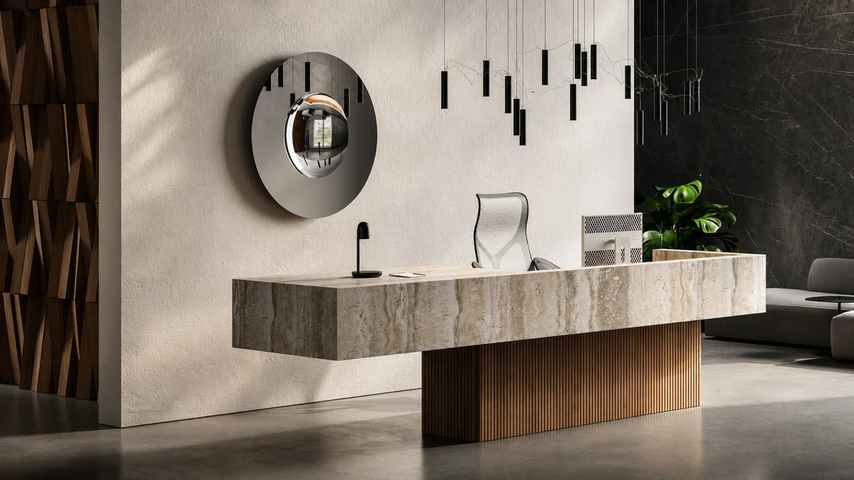 OKO concave central aperture mirror by Serhii Gotvyansky, product hero. Claris Company.