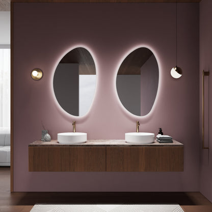 Modern PEBBLE mirror with versatile four-way mounting options
