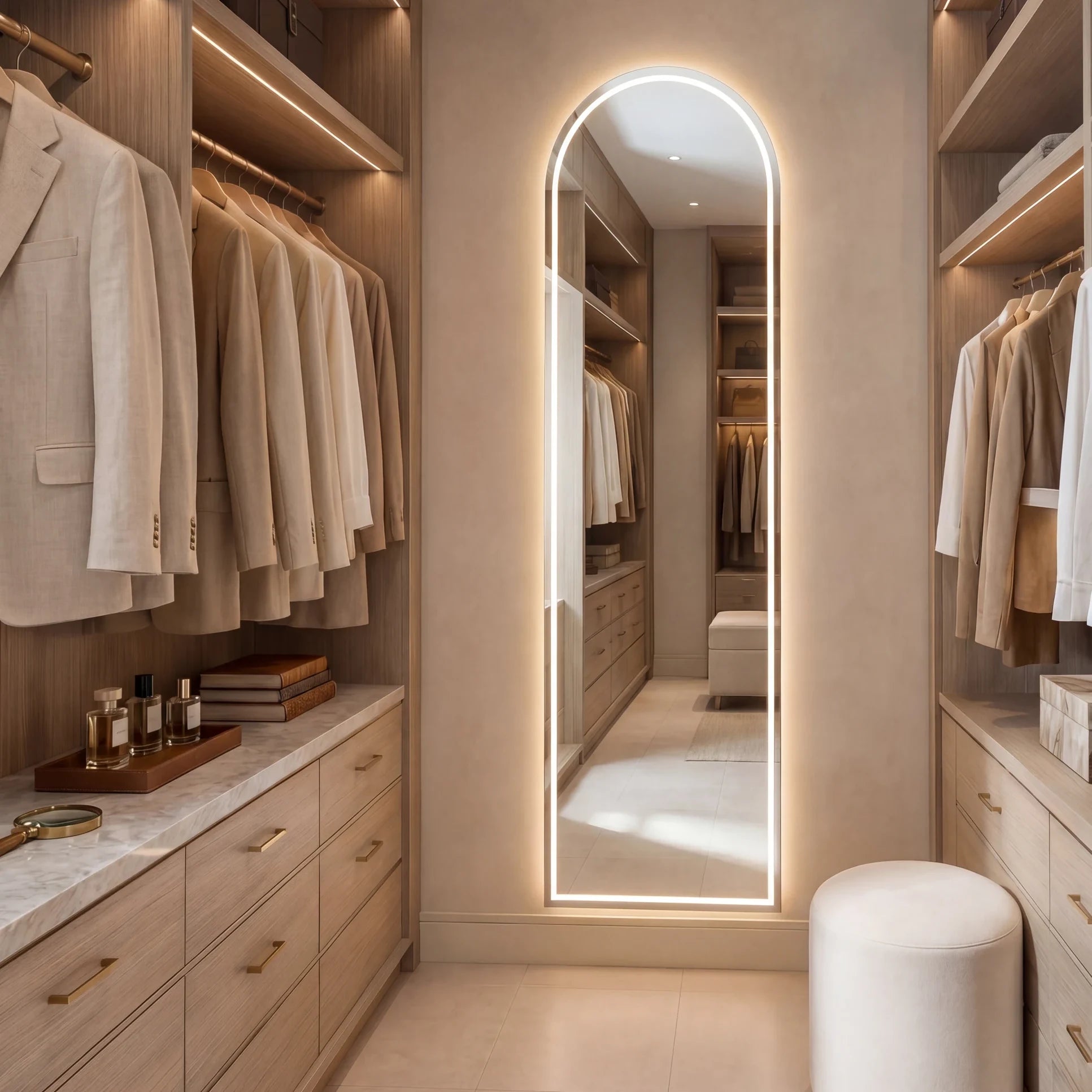 PULSE DECOR mirror in a home-living interior, Art Collection. Claris Company.