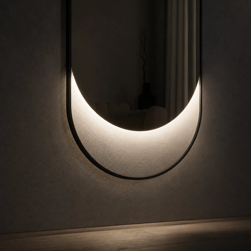 SOLARA mirror in a home-living interior, Art Collection. Claris Company.