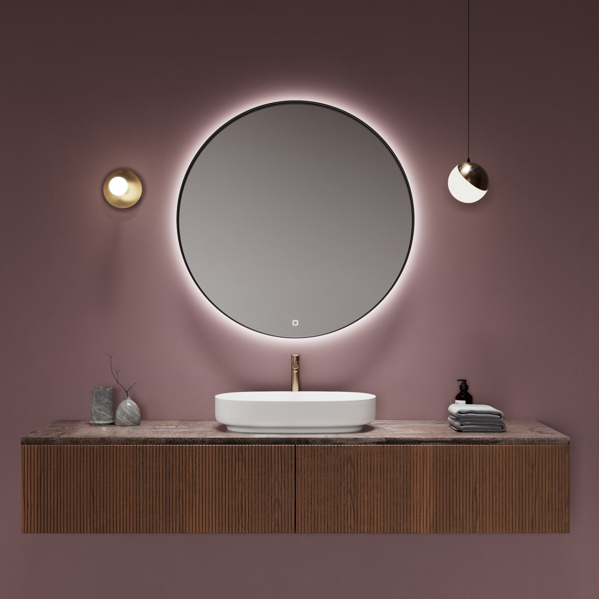 VIANO modern wall mirror with sleek white frame