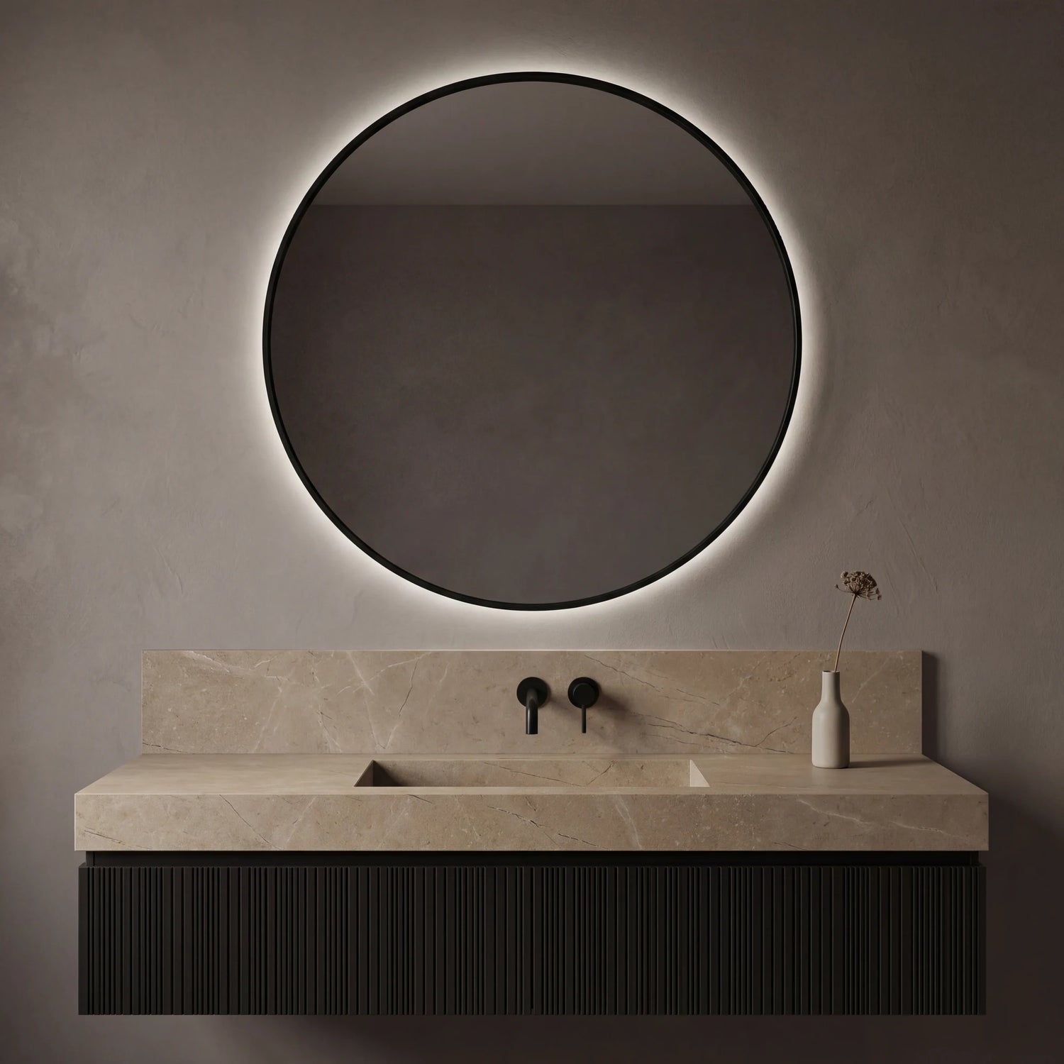 VIANO mirror in a bathroom, Elegance Collection. Claris Company.