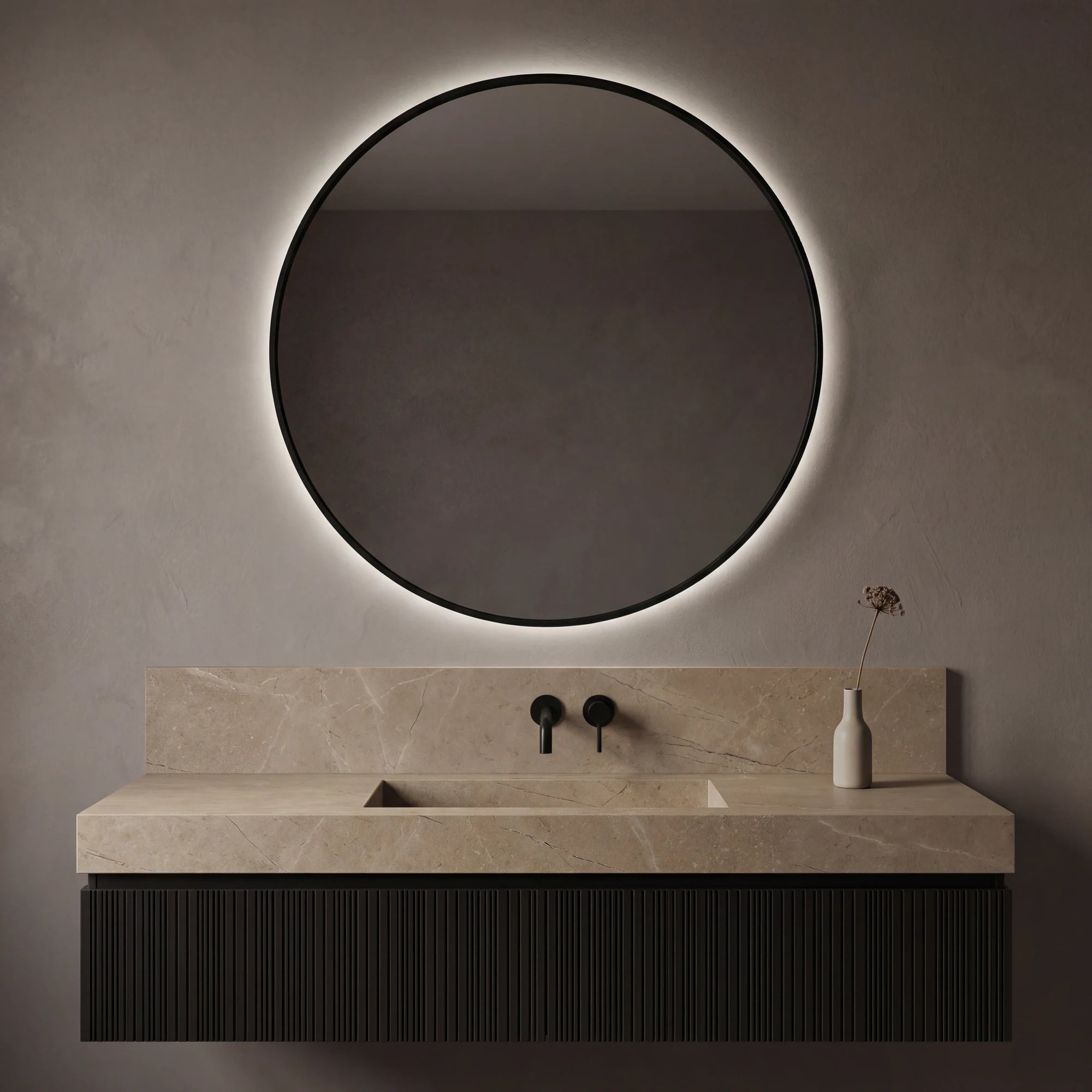 VIANO mirror in a bathroom, Elegance Collection. Claris Company.