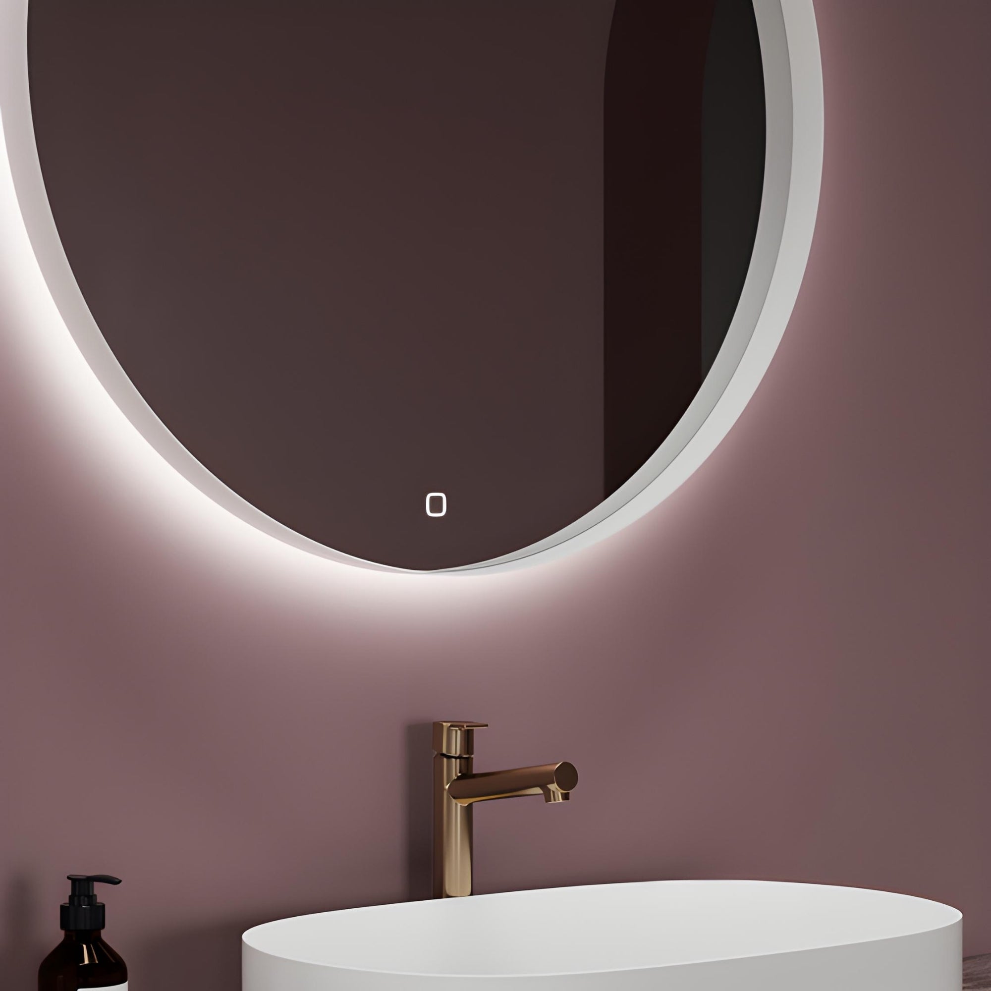 Minimalist VIANO mirror in a stylish bathroom setting