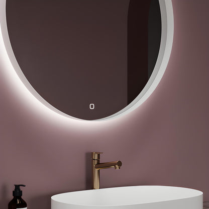 Minimalist VIANO mirror in a stylish bathroom setting